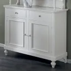 Hoog dressoir met woonkamervitrinekast in hout Made in Italy - Bran Viadurini