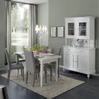 Hoog dressoir met woonkamervitrinekast in hout Made in Italy - Bran Viadurini