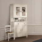 Hoog dressoir met woonkamervitrinekast in hout Made in Italy - Bran Viadurini