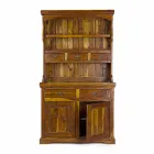 Hoog dressoir in klassieke stijl met structuur van massief acaciahout - umami Viadurini