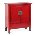 Vintage laag dressoir met 2 deuren in rood iepenhout Homemotion - Konan