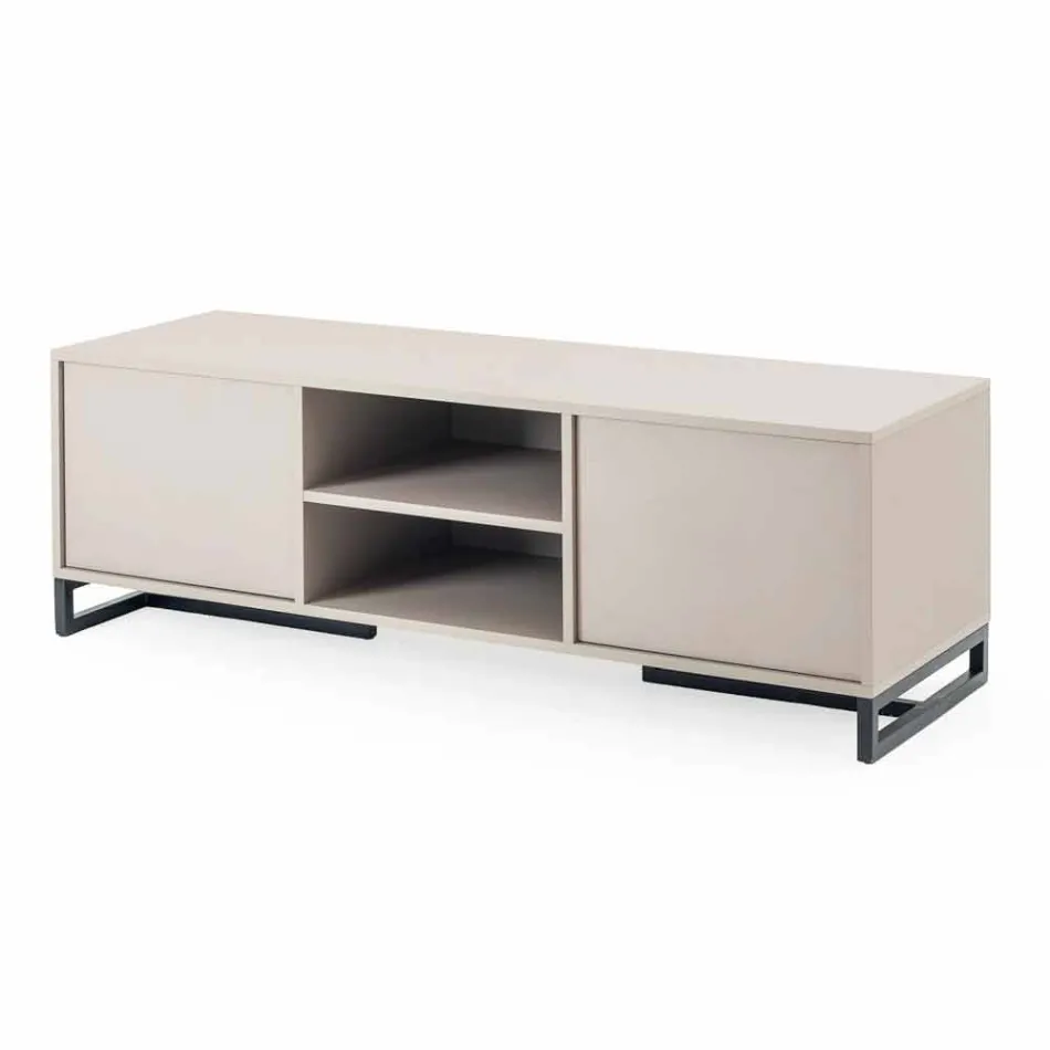 Modern laag dressoir in MDF en metaal Made in Italy - Rohan Viadurini