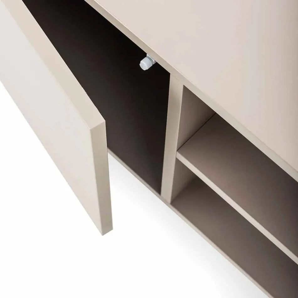 Modern laag dressoir in MDF en metaal Made in Italy - Rohan Viadurini