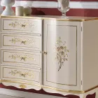 Klassiek houten dressoir met 2 deuren en 4 lades Made in Italy - Windsor Viadurini