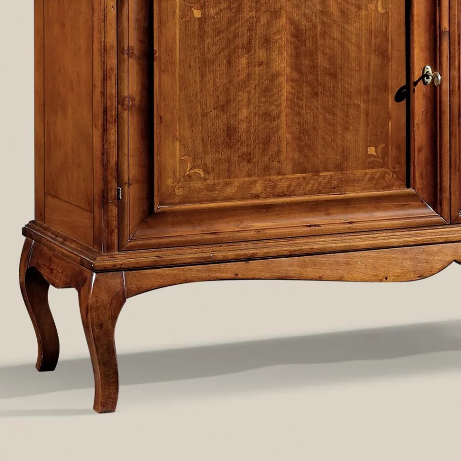 Klassiek woonkamer dressoir in walnoothout Made in Italy - Helisa Viadurini