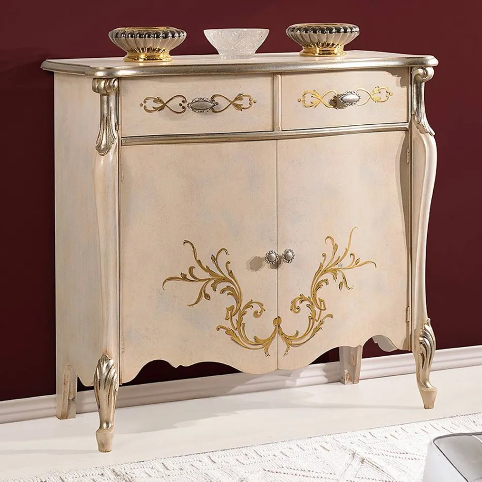 Klassieke woonkamer houten dressoir met inlegwerk Made in Italy - Ottaviano Viadurini