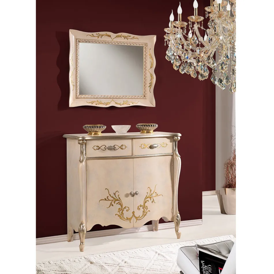 Klassieke woonkamer houten dressoir met inlegwerk Made in Italy - Ottaviano Viadurini