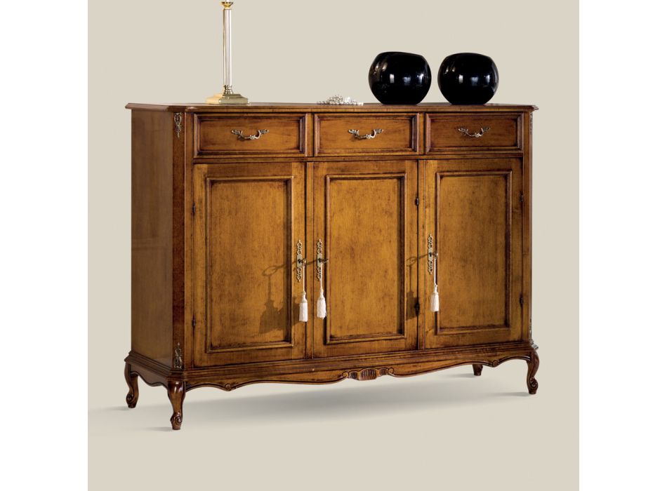 Klassiek dressoir in luxe Bassano walnoothout Gemaakt in Italië - Richard Viadurini