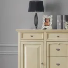 Klassiek dressoir van tanganicahout met 6 laden en 2 deuren Made in Italy - Bragi Viadurini