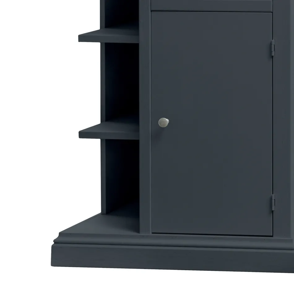 Dressoir met 1 deur, 1 lade en 3 open vakken Made in Italy - Hoder Viadurini