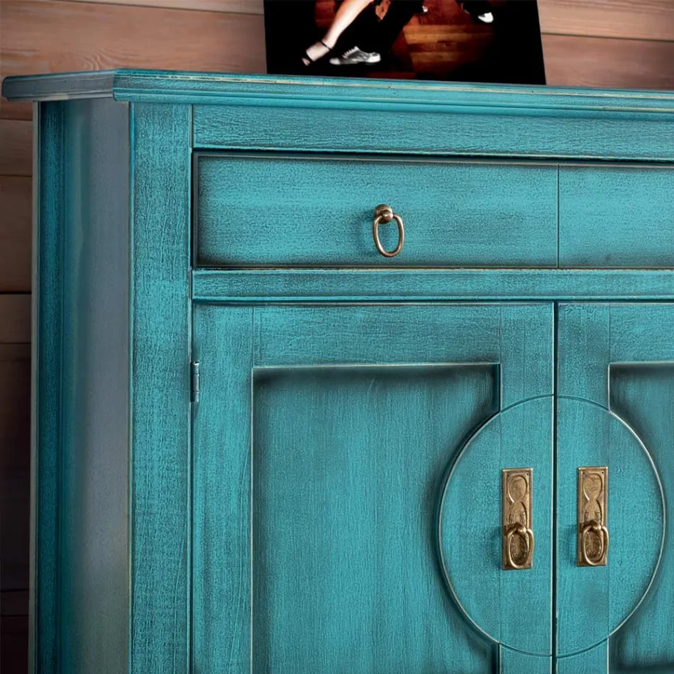 Dressoir met 3 deuren en 3 lades in verschillende afwerkingen Made in Italy - Ganesha Viadurini