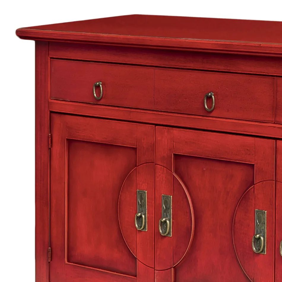 Dressoir met 3 deuren en 3 lades in verschillende afwerkingen Made in Italy - Ganesha Viadurini