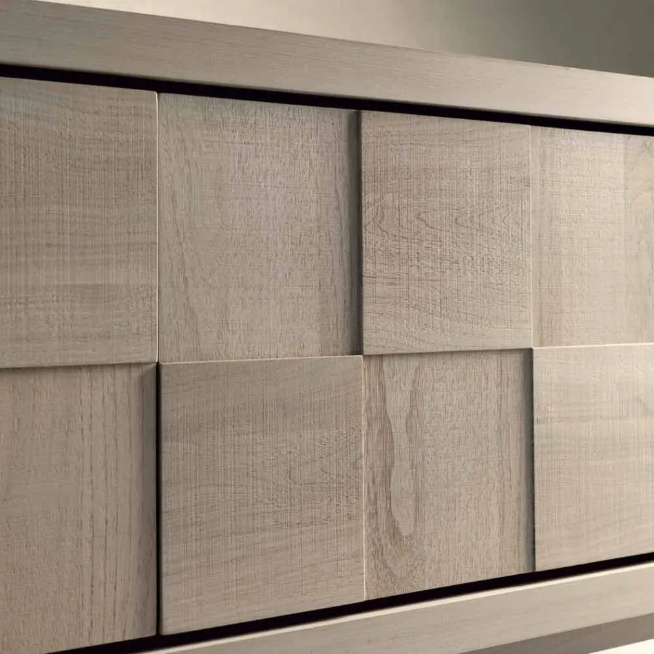 Kast met 3 deuren in modern design massief notenhout Nensi Viadurini