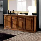Dressoir met 4 deuren en 2 laden in Bassanohout Made in Italy - Tanit Viadurini