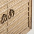 Dressoir met 4 deuren structuur in Mindi hout en natuurlijke afwerking - Fuen Viadurini