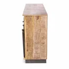 Dressoir met structuur van mangohout en staal in industriële stijl - Vidia Viadurini