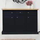 Dressoir met structuur in gefineerde houten deeltjes Made in Italy - Odino Viadurini