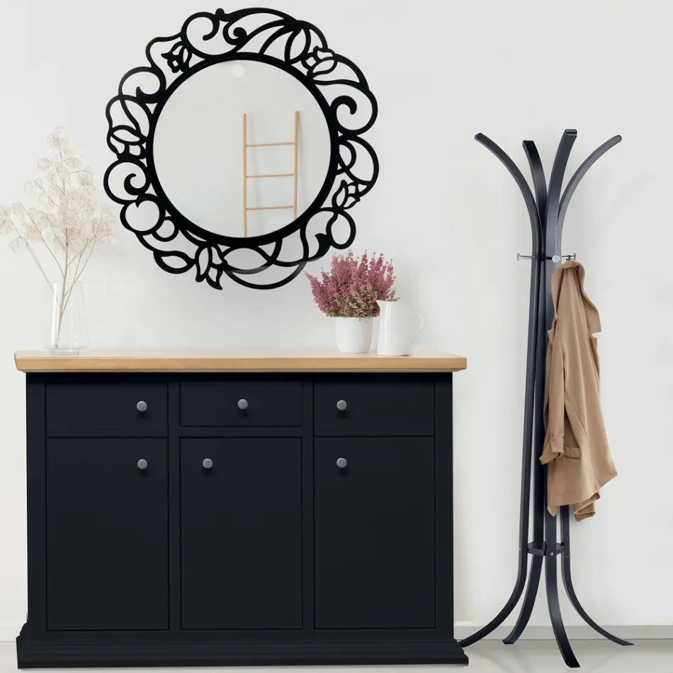 Dressoir met structuur in gefineerde houten deeltjes Made in Italy - Odino Viadurini