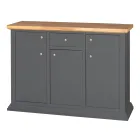 Dressoir met structuur in gefineerde houten deeltjes Made in Italy - Odino Viadurini