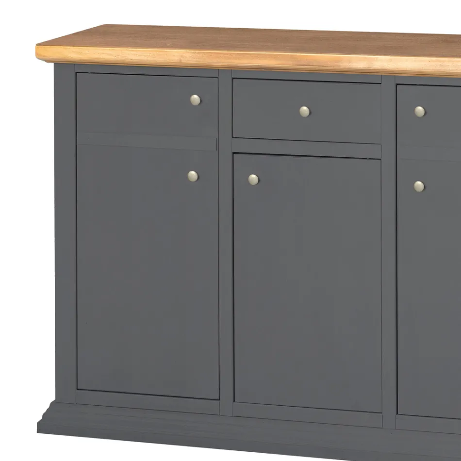 Dressoir met structuur in gefineerde houten deeltjes Made in Italy - Odino Viadurini