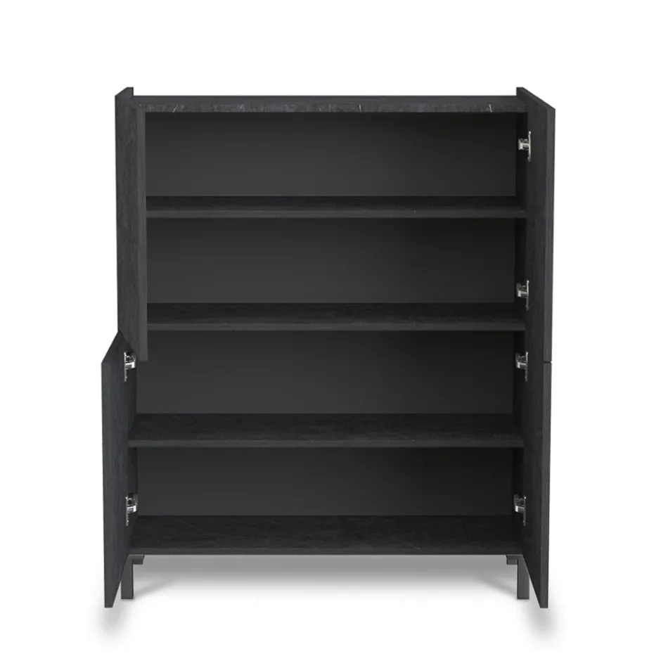 Woonkamerdressoir bedekt met melamine-marmeren afwerking Made in Italy - zink Viadurini