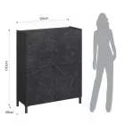 Woonkamerdressoir bedekt met melamine-marmeren afwerking Made in Italy - zink Viadurini