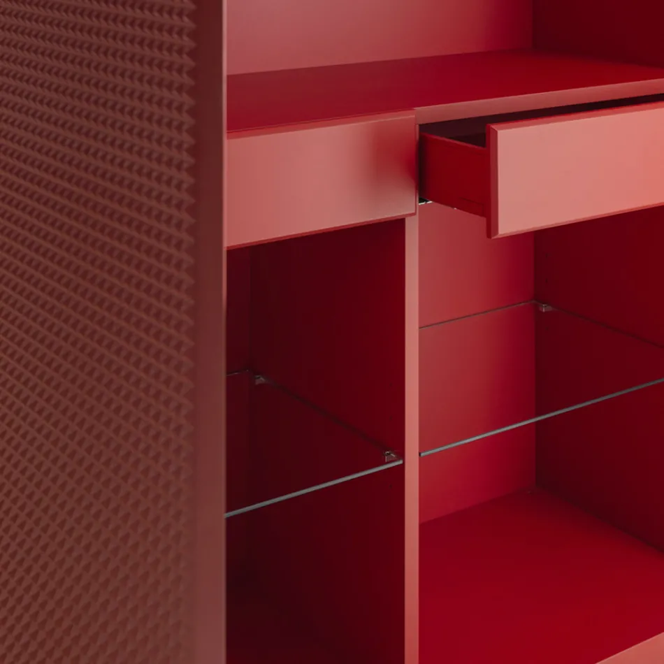 Dressoir voor de woonkamer met 2 deuren in diamantafwerking, gemaakt in Italië - Sagittario Viadurini