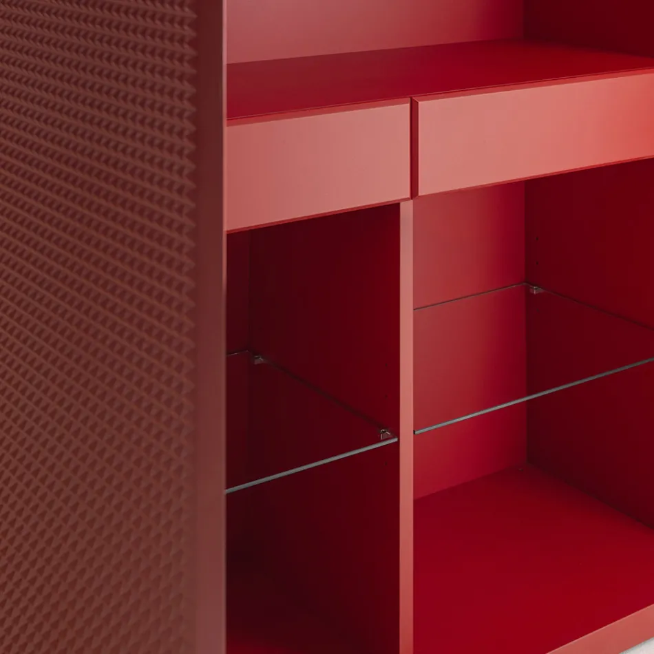 Dressoir voor de woonkamer met 2 deuren in diamantafwerking, gemaakt in Italië - Sagittario Viadurini