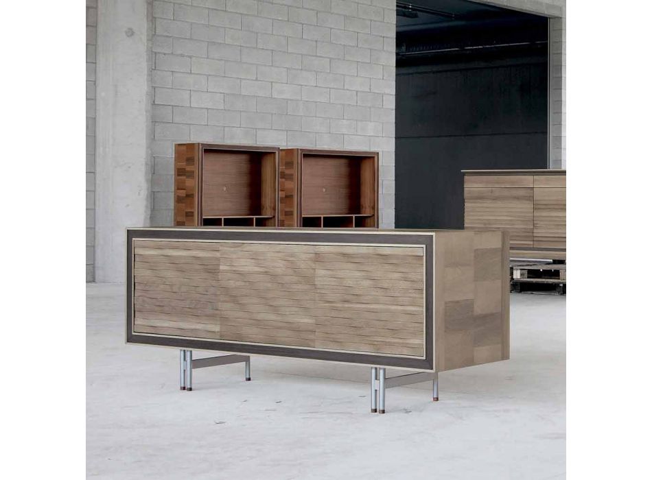 Geloof modern design in massief hout, L192 x D 50 cm, Teresa Viadurini