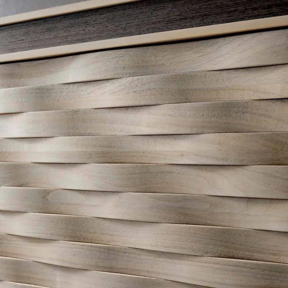 Geloof modern design in massief hout, L192 x D 50 cm, Teresa Viadurini