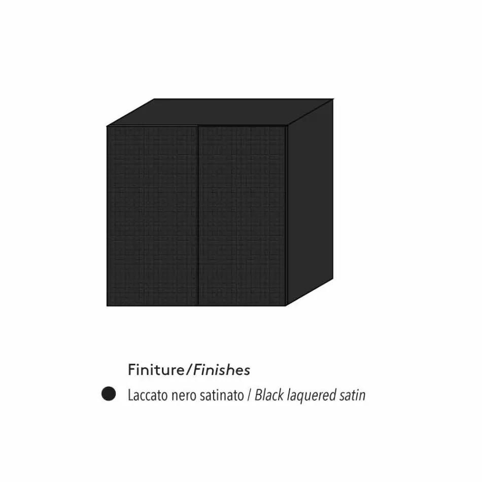 ontwerp dressoir met 2 deuren wit, zwart of goud patroon Flora Viadurini