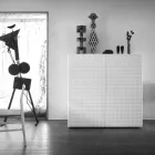 ontwerp dressoir met 2 deuren wit, zwart of goud patroon Flora Viadurini