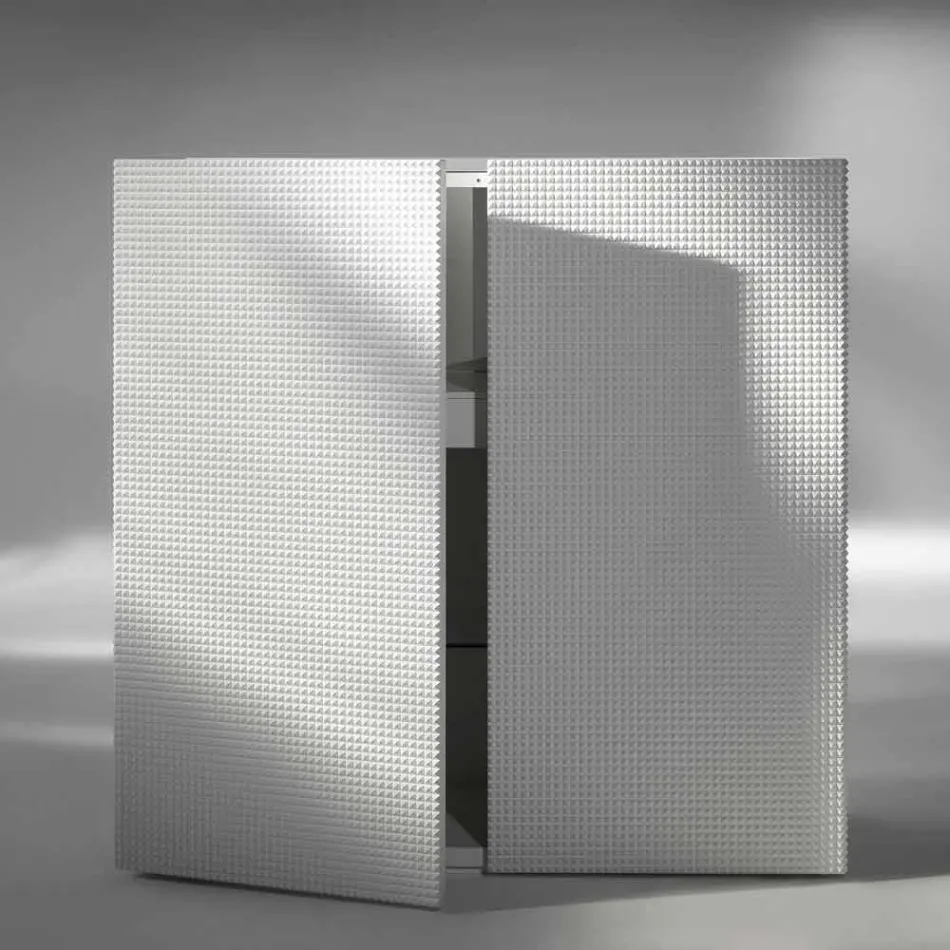 ontwerp dressoir met 2 deuren wit, zwart of goud patroon Flora Viadurini