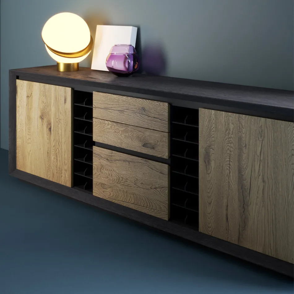 Dressoir gefineerd op populierenspaanplaat Made in Italy - Leone Viadurini