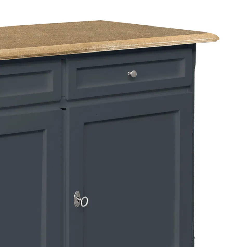 Houten dressoir met 2 laden en 2 deuren Made in Italy - Uller Viadurini