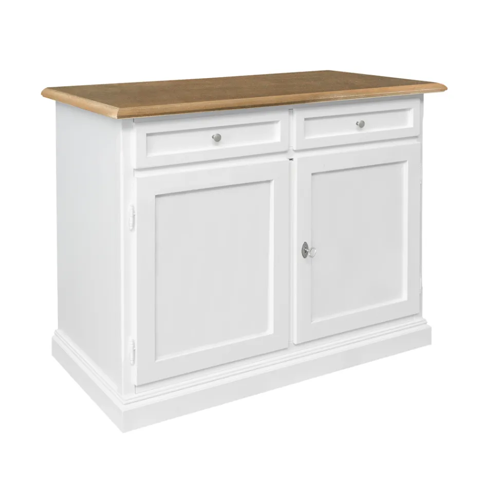 Houten dressoir met 2 laden en 2 deuren Made in Italy - Uller Viadurini