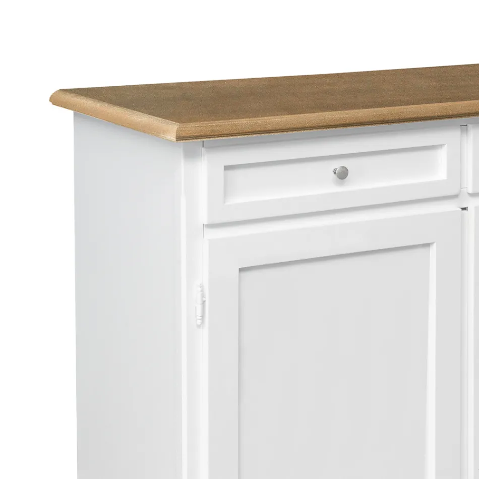 Houten dressoir met 2 laden en 2 deuren Made in Italy - Uller Viadurini