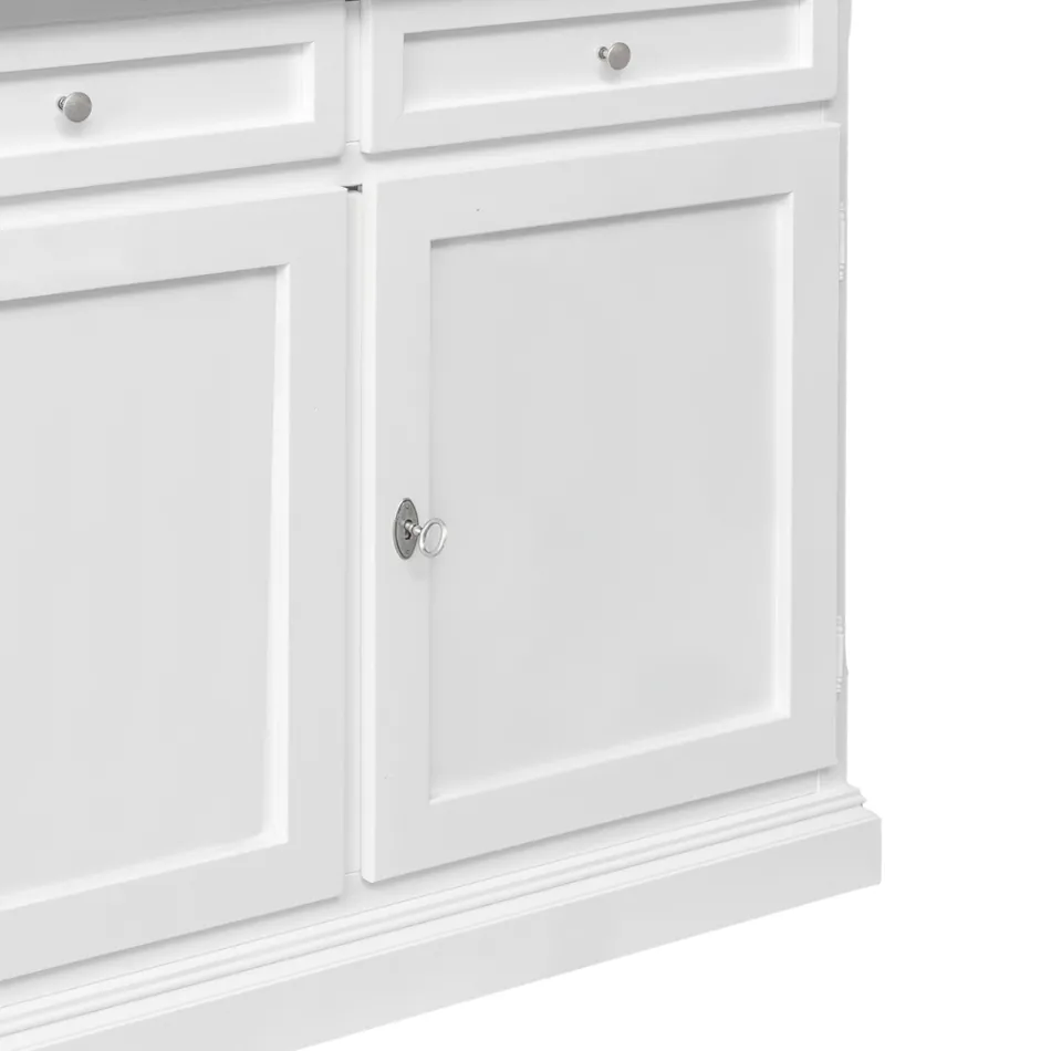 Houten dressoir met 2 laden en 2 deuren Made in Italy - Uller Viadurini