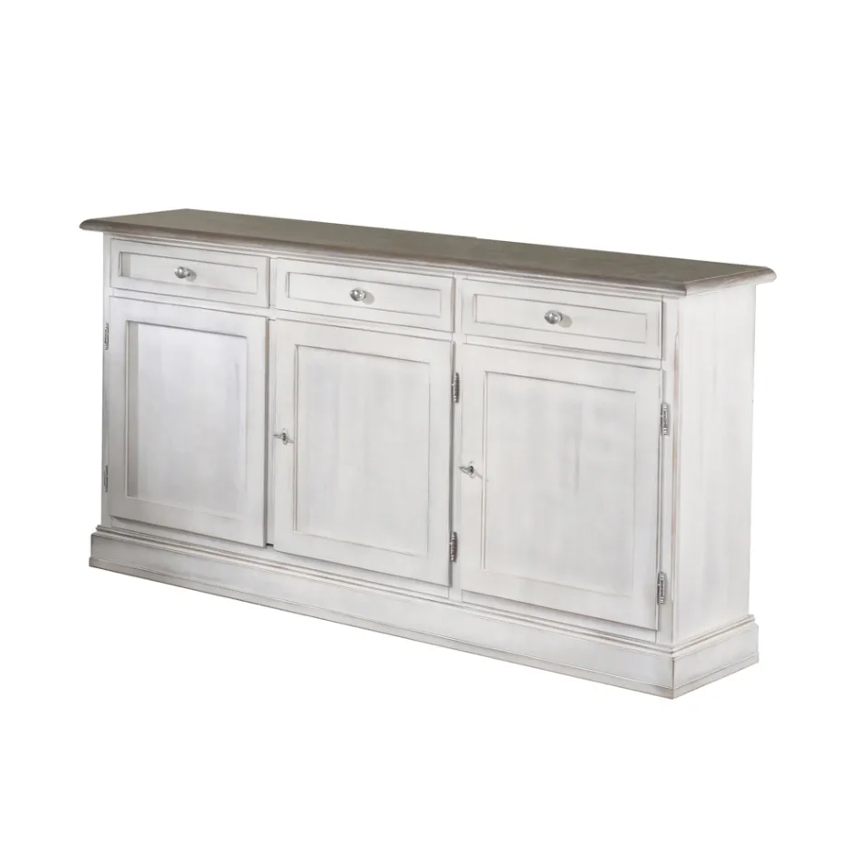 Houten dressoir met 3 laden en 3 deuren Made in Italy - Uller Viadurini