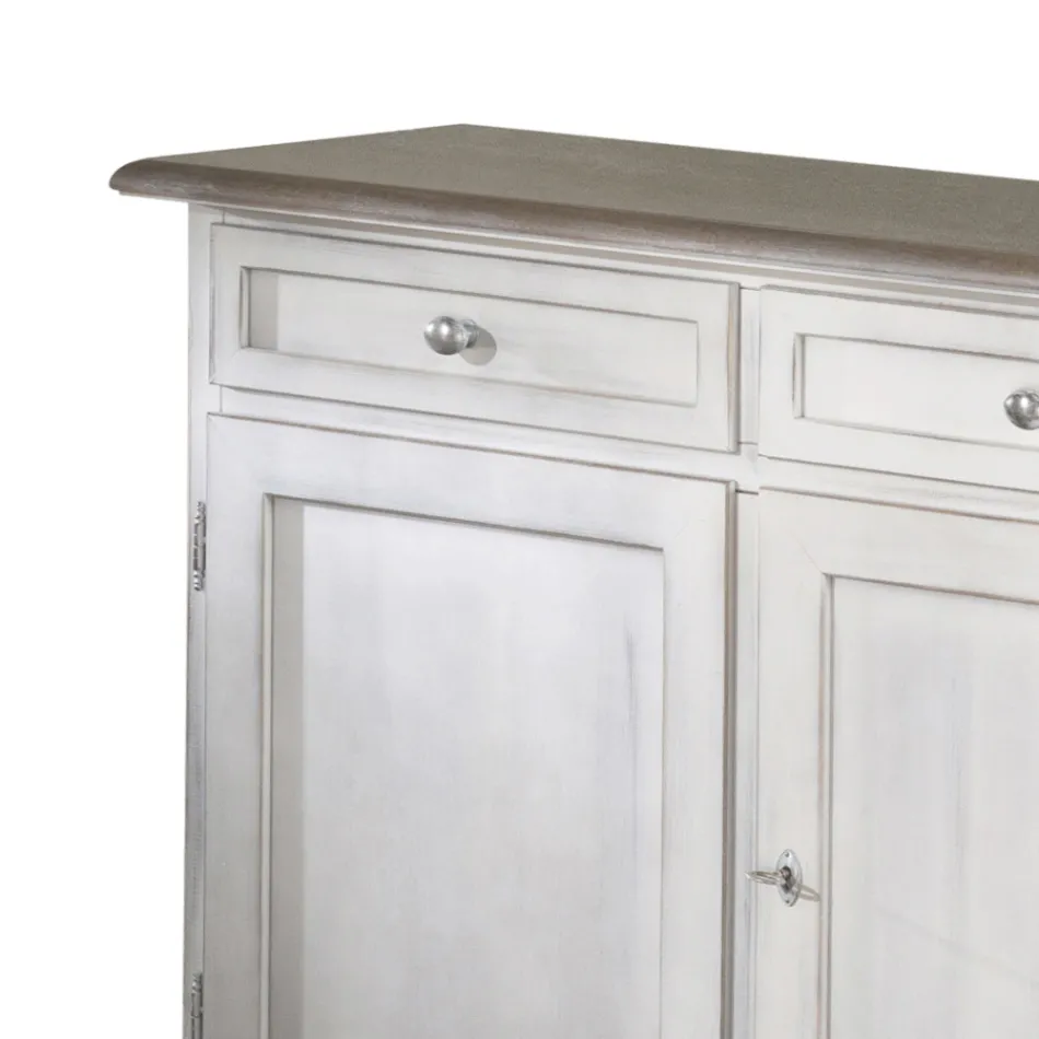 Houten dressoir met 3 laden en 3 deuren Made in Italy - Uller Viadurini