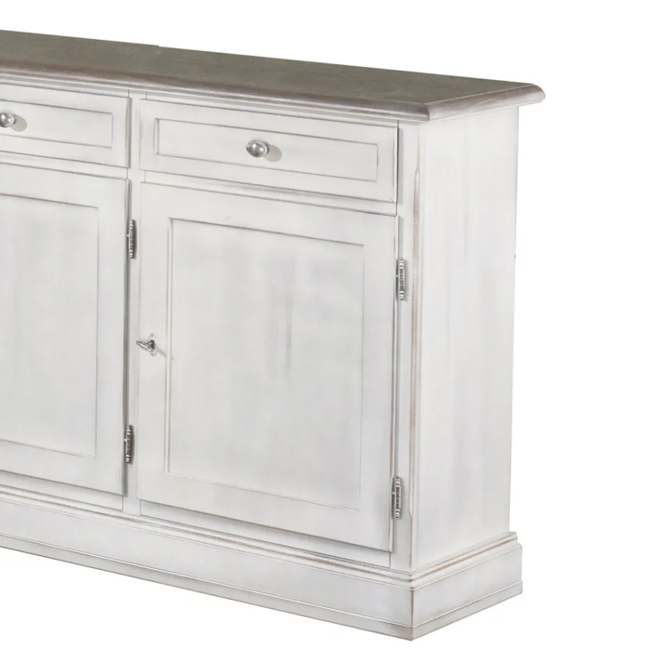 Houten dressoir met 3 laden en 3 deuren Made in Italy - Uller Viadurini