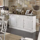 Houten dressoir met 3 laden en 3 deuren Made in Italy - Uller Viadurini