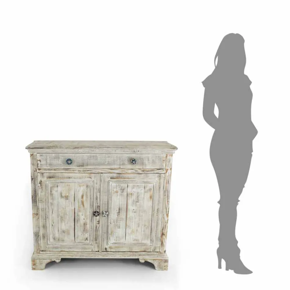 Massief sparrenhouten dressoir met interne planken Made in Italy - Pierrot Viadurini