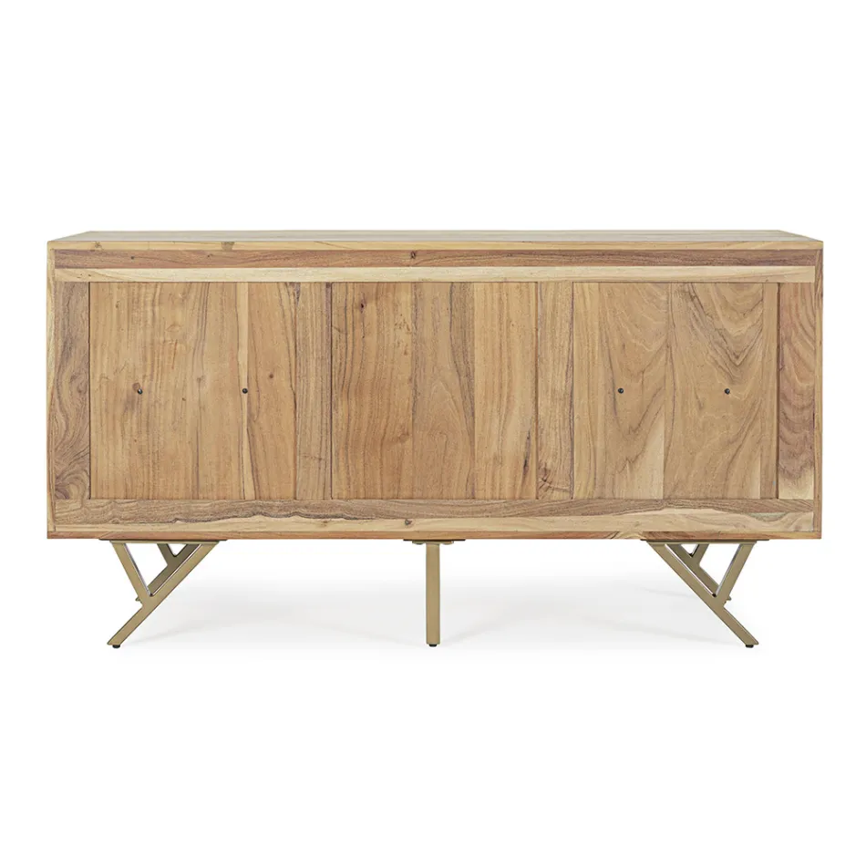 Dressoir in acaciahout met 2 deuren en 3 laden Design Homemotion - Carla Viadurini