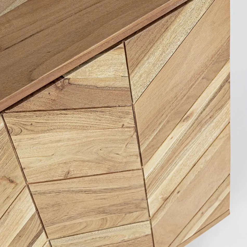 Dressoir in acaciahout met 2 deuren en 3 laden Design Homemotion - Carla Viadurini