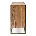 Dressoir in acaciahout en staal 3 of 4 deuren Homemotion - Cristoforo Viadurini