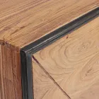 Dressoir in acaciahout en staal 3 of 4 deuren Homemotion - Cristoforo Viadurini