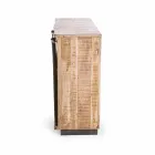 Dressoir in hout en staal met deur en 4 laden in industriële stijl - Renza Viadurini