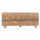Dressoir in hout en geverfd staal Modern design Homemotion - Silvia Viadurini