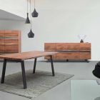 Dressoir in hout en geverfd staal Modern design Homemotion - Silvia Viadurini